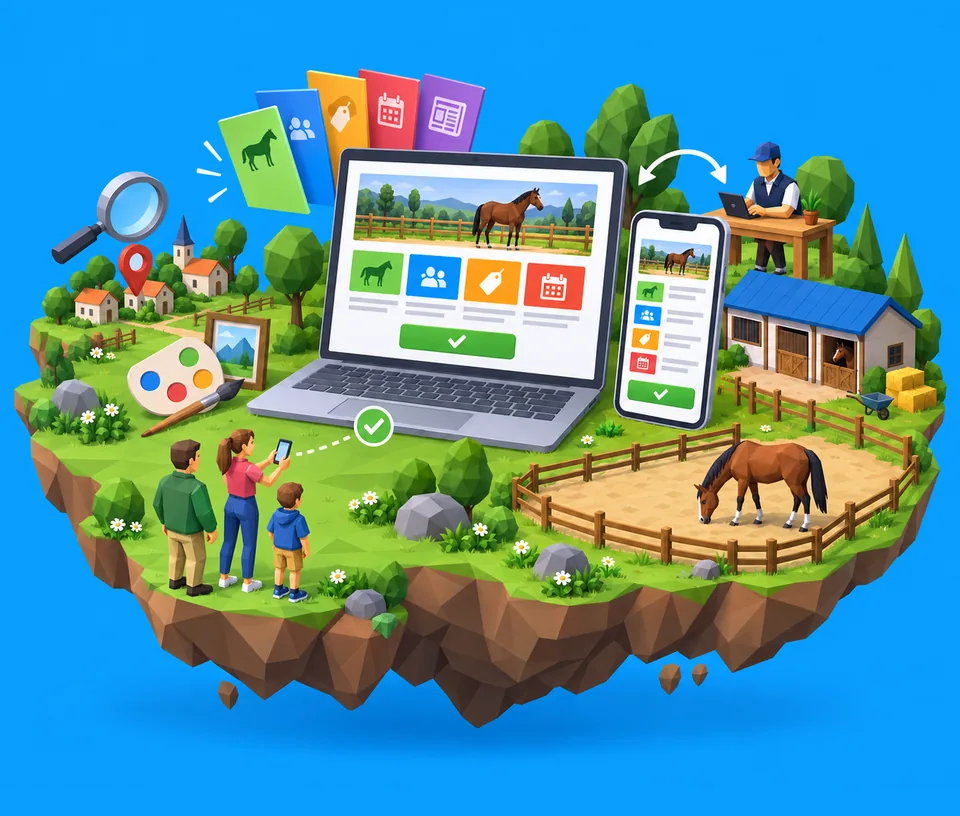 Website on a laptop